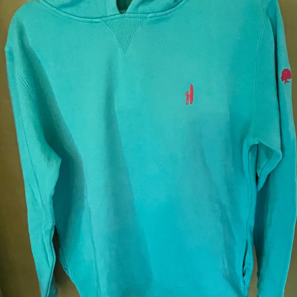 Johnnie O aqua hooded sweat shirt new with tags.